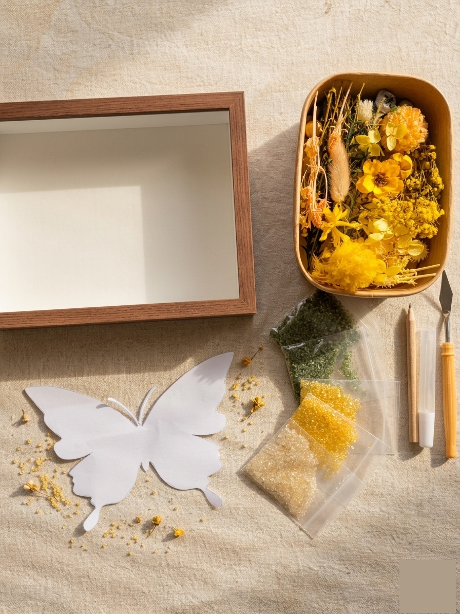Golden Hour Butterfly — Crystal Frame DIY Kit view 4