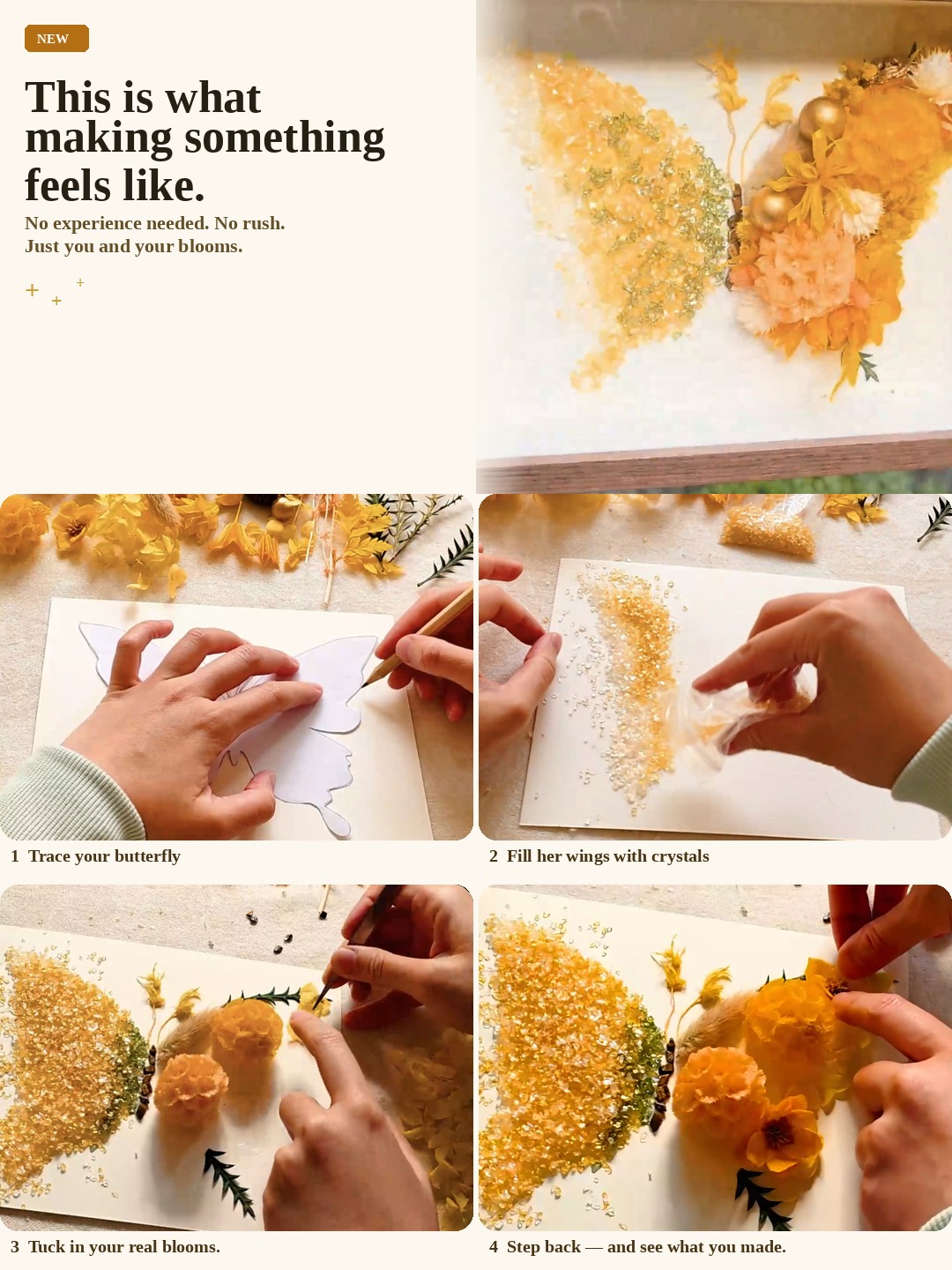 Golden Hour Butterfly — Crystal Frame DIY Kit view 5