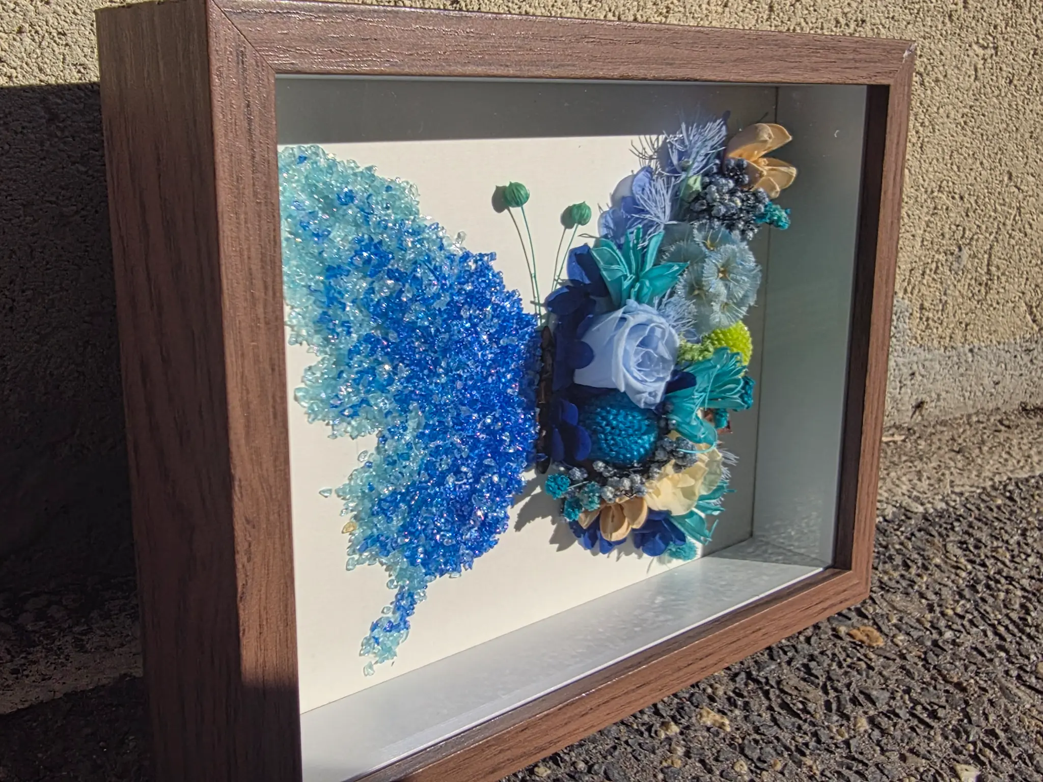 Ocean Morpho Butterfly — Crystal Frame DIY Kit view 3