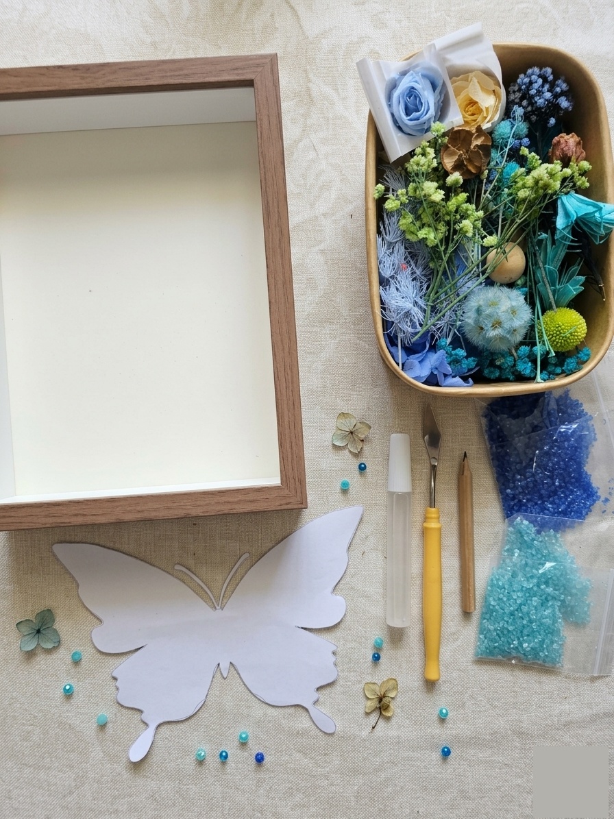 Ocean Morpho Butterfly — Crystal Frame DIY Kit view 6