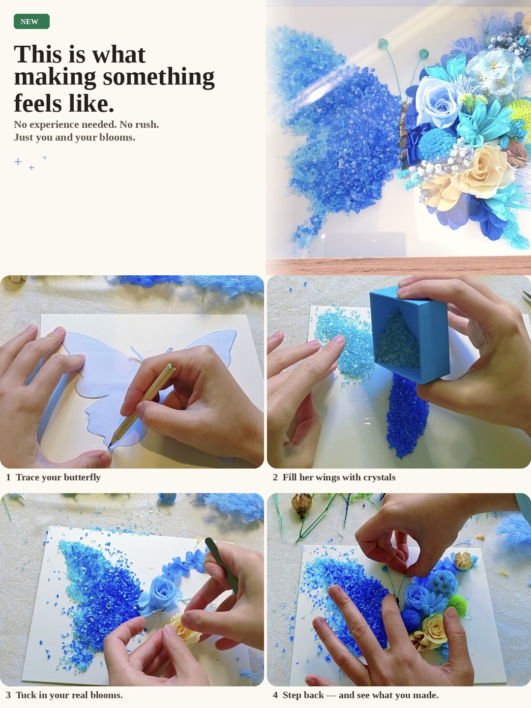 Ocean Morpho Butterfly — Crystal Frame DIY Kit view 4