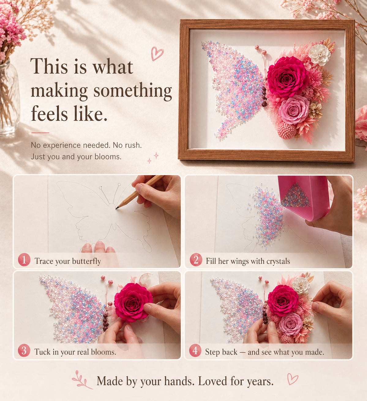 Raspberry Bloom Butterfly Frame Kit view 5