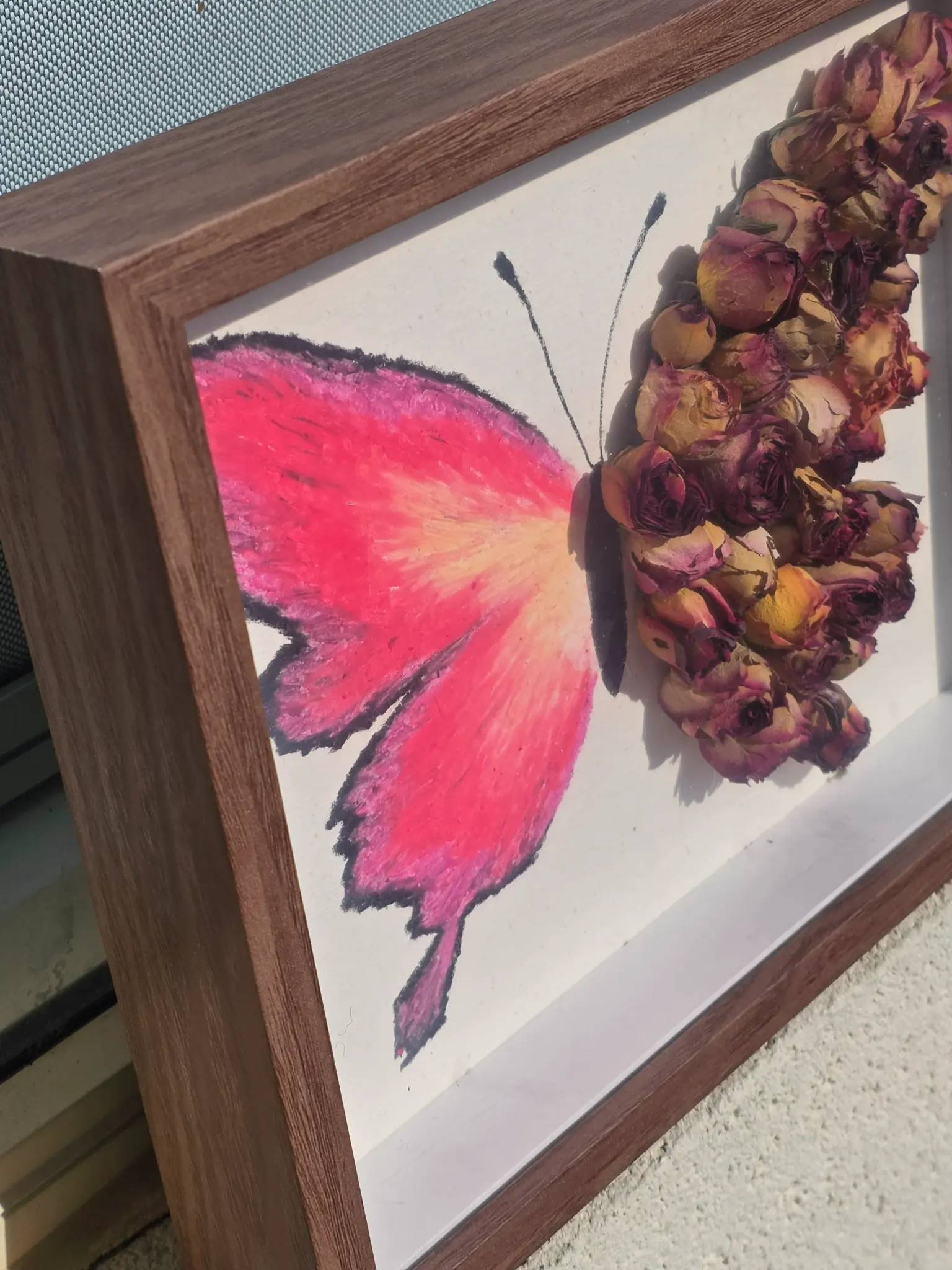 Vintage Rose Butterfly — Dried Rose Frame DIY Kit view 4