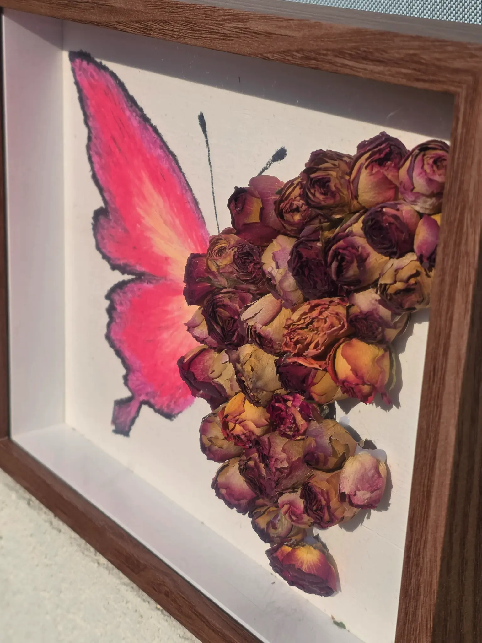 Vintage Rose Butterfly — Dried Rose Frame DIY Kit view 5